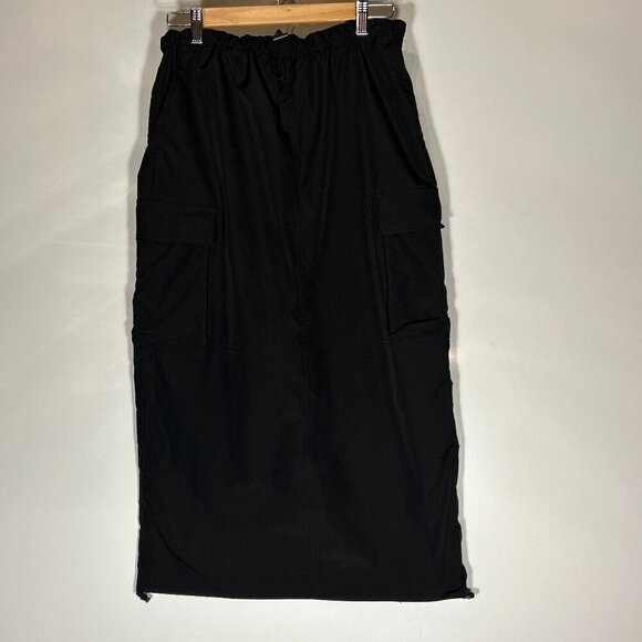 Love Tree juniors SZ M B lack Parachute Skirt  Nylon Utility Streetwear Gorpcore - Picture 5 of 11